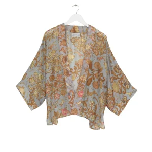 Cheap One Hundred Stars Tudor Rose Grey Kimono