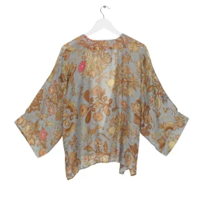 Cheap One Hundred Stars Tudor Rose Grey Kimono