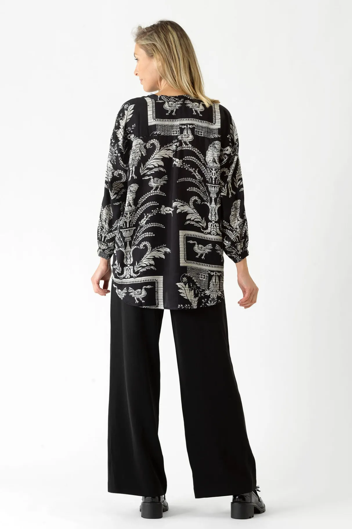 Hot One Hundred Stars Vintage Damask Black Darcy Shirt