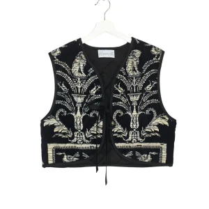 Best One Hundred Stars Vintage Damask Black Gilet