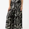 Cheap One Hundred Stars Vintage Damask Black Palazzo Pant