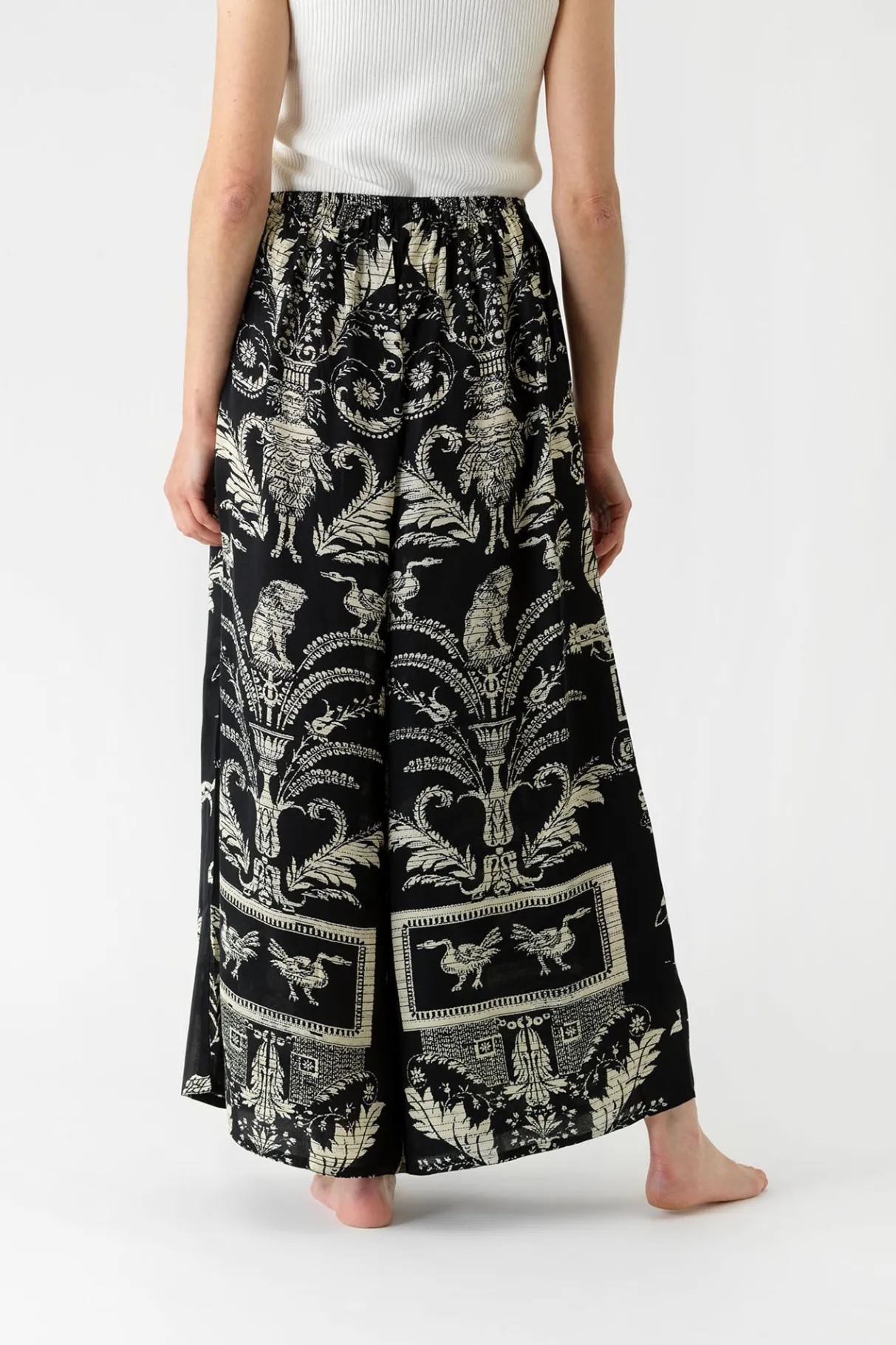 Cheap One Hundred Stars Vintage Damask Black Palazzo Pant