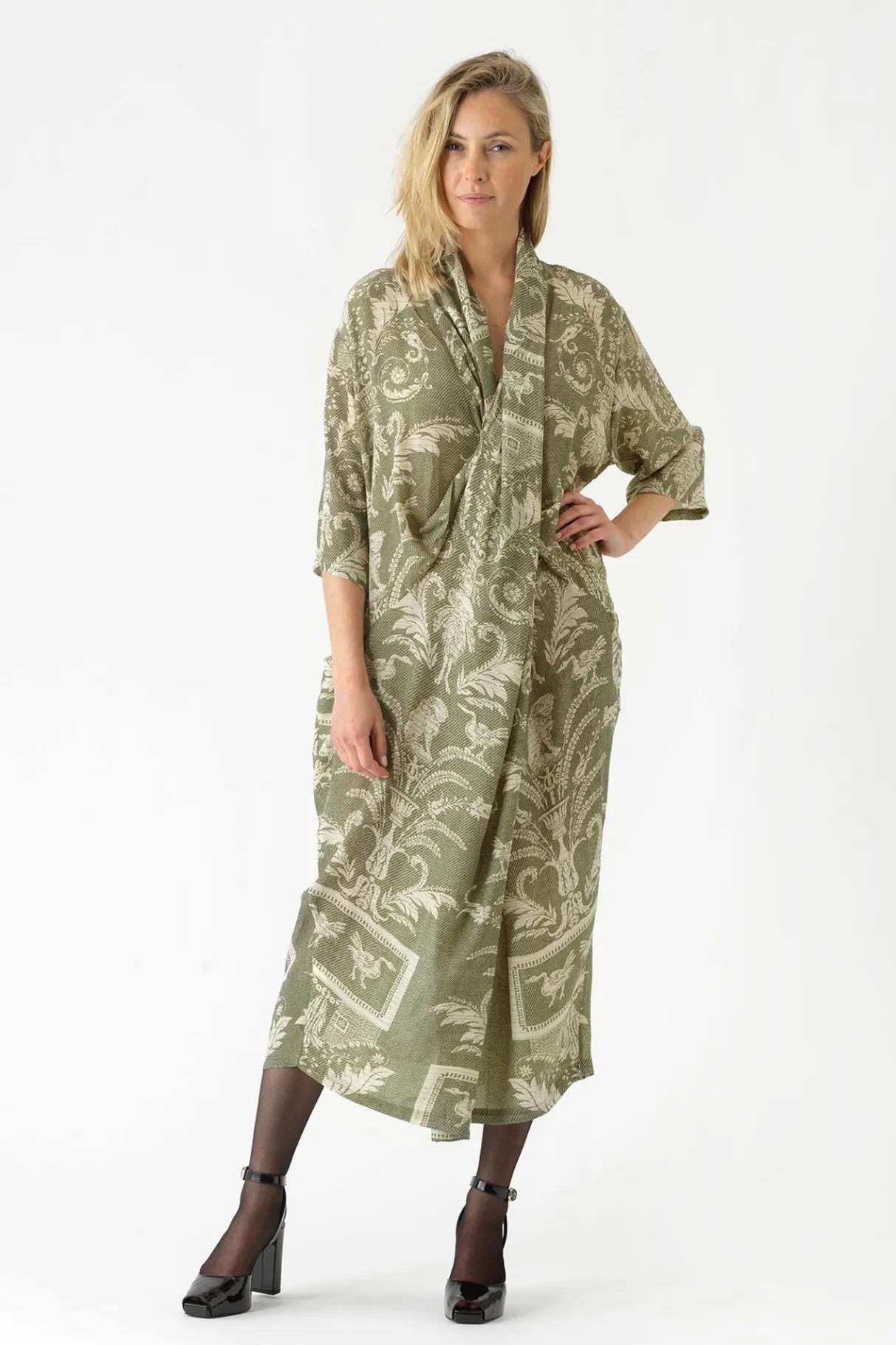 Sale One Hundred Stars Vintage Damask Sage Rachel Dress