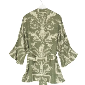 New One Hundred Stars Vintage Damask Sage Wrap Jacket