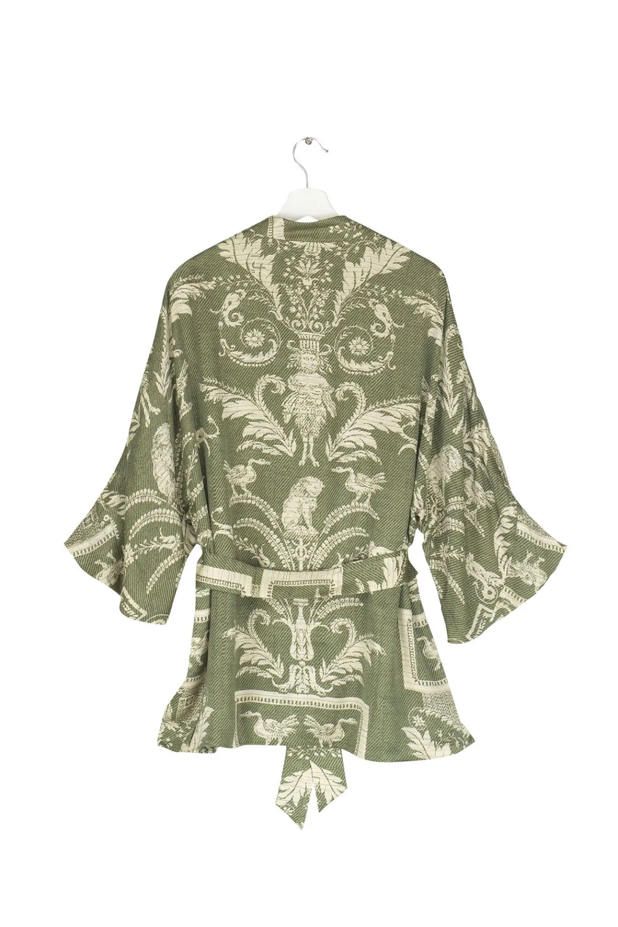 New One Hundred Stars Vintage Damask Sage Wrap Jacket